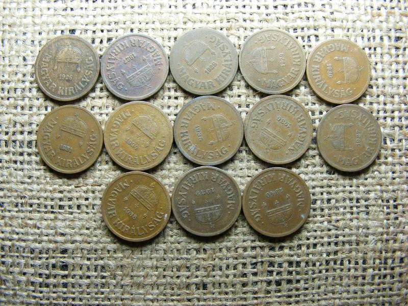 2 fillér, 1926-1940 sor, 1932-1933 nélkül