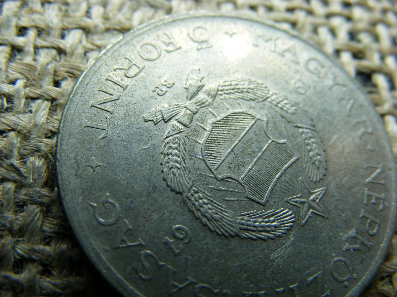 5 forintos érme, 1967, verdehibás, sugaras
