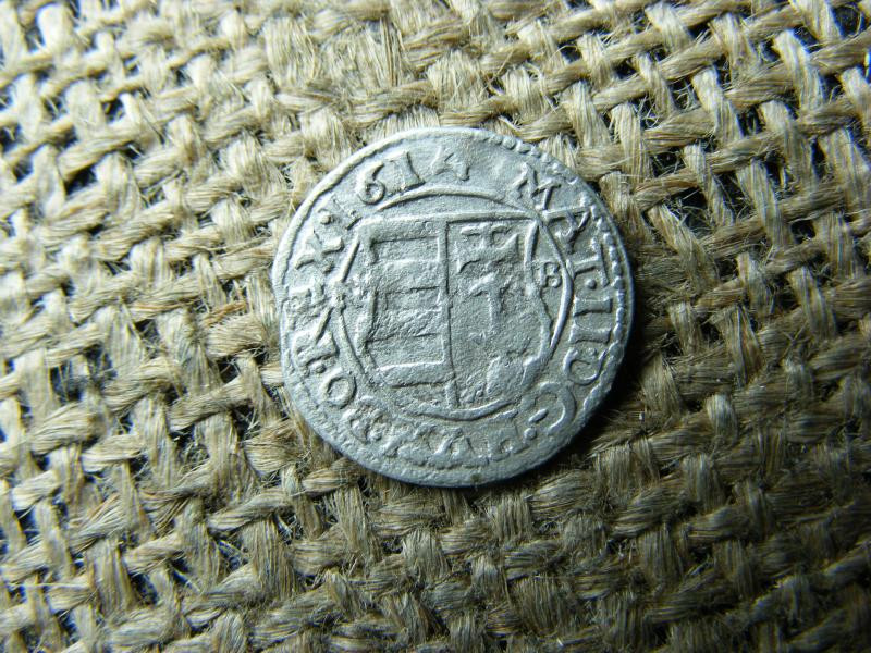 II. Mátyás ezüst dénár, 1614, ritka, X