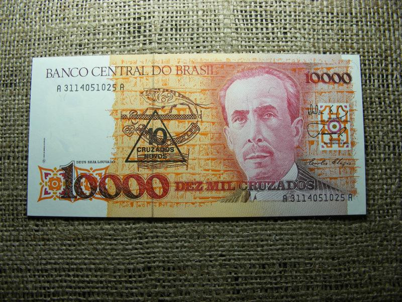 Brazília 10000 cruzeiros bankjegy, 1983