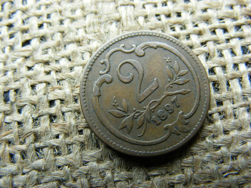 2 Heller, 1897, Korona Érme