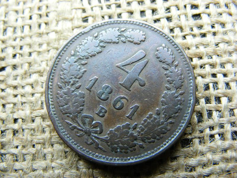 4 Krajcár 1861 B, Habsburg fémpénz