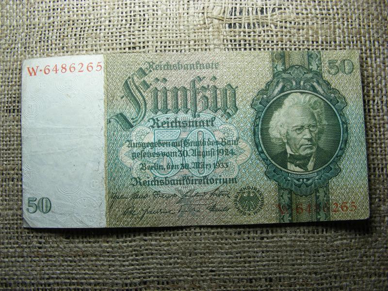 Birodalmi 50 márka, 1933, W jelzés