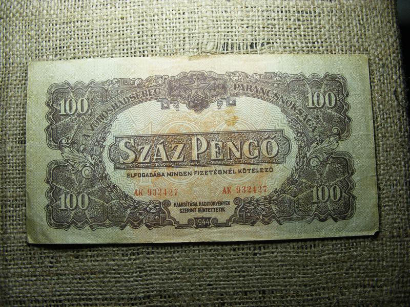 100 pengő, 1944, Vörös Hadsereg, kicsi számozás
