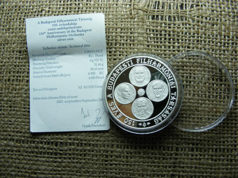 5000 forintos érme, 2003, ezüst