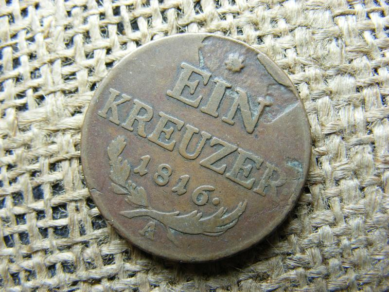 1 krajcár 1816 A, verdehibás, lapkahibás, hengerelési hibás