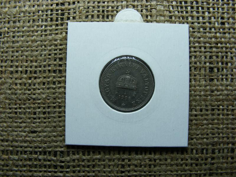 20 fillér, 1908, korona pénzérme