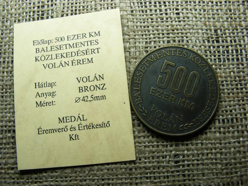 Balesetmentes Közlekedésért Érem, 500 ezer km Volán