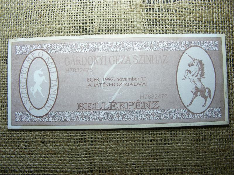 Színházi kellékpénz, Gárdonyi Géza, Eger 1997