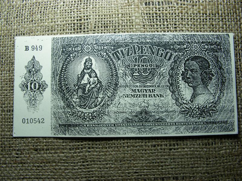 Színházi kellékpénz, 10 pengő, 1936