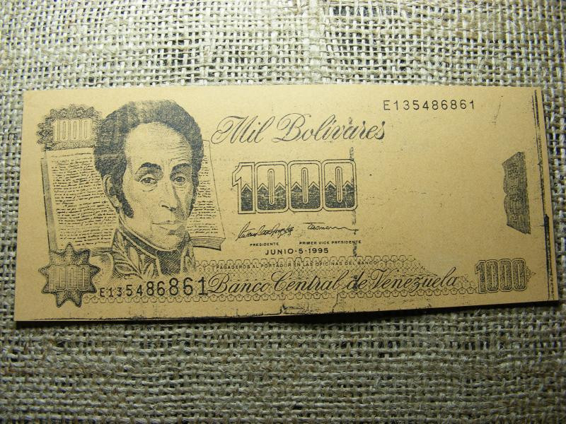 Színházi kellékpénz, 1000 bolivares, 1995