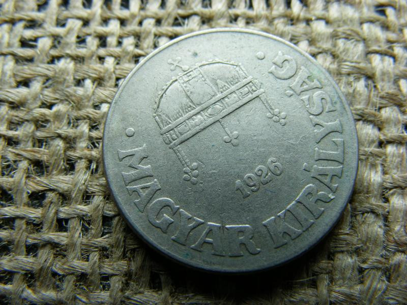 50 fillér, 1926, magyar fémpénz