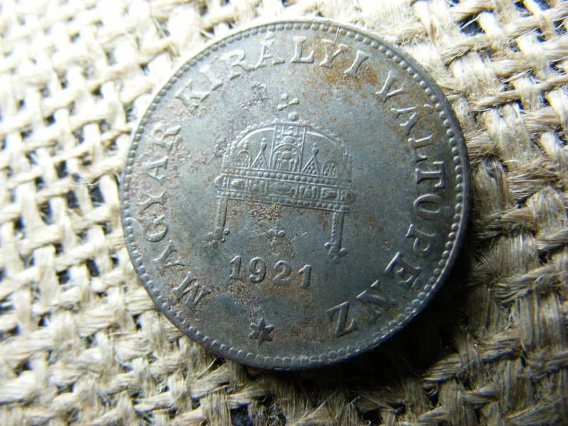 20 fillér, 1921, korona érme