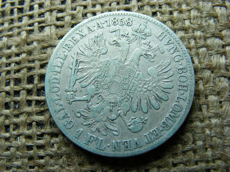 Ezüst 1 forint, 1858, B