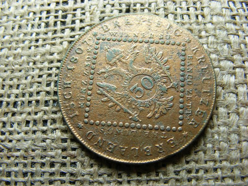 30 krajcár, 1807 B, korabeli aranyozással