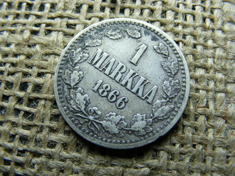 Finn 1 markka, 1866, ezüst