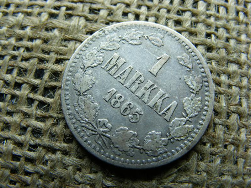 Finn ezüst 1 markka, 1865