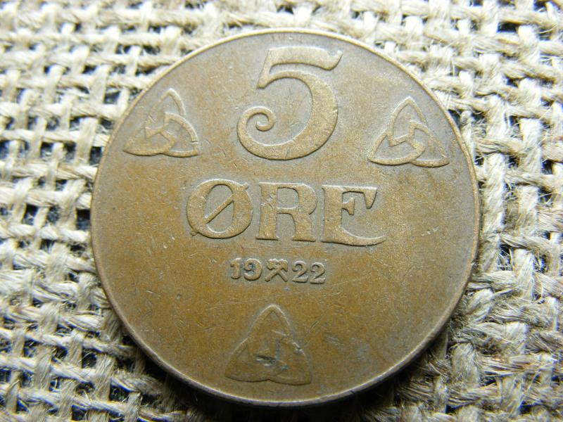 5 öre, 1922, Svédország