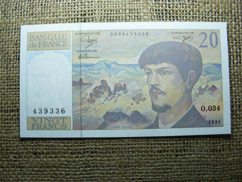 Franciaország 20 francs, 1991, V2