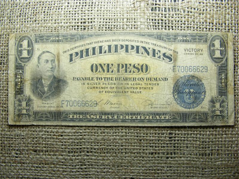 Fülöp-szigetek 1 peso, 1944, Victory, V2