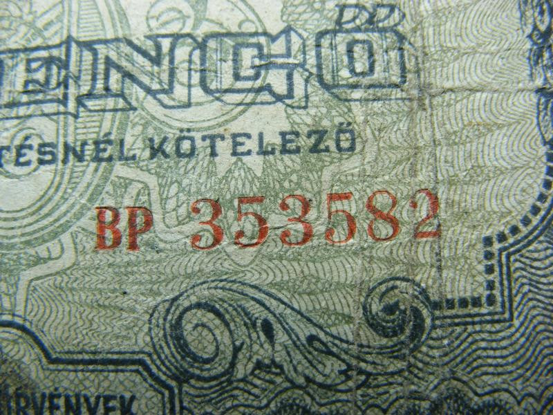 20 pengő, 1944, Vörös Hadsereg, nagy számjegyes