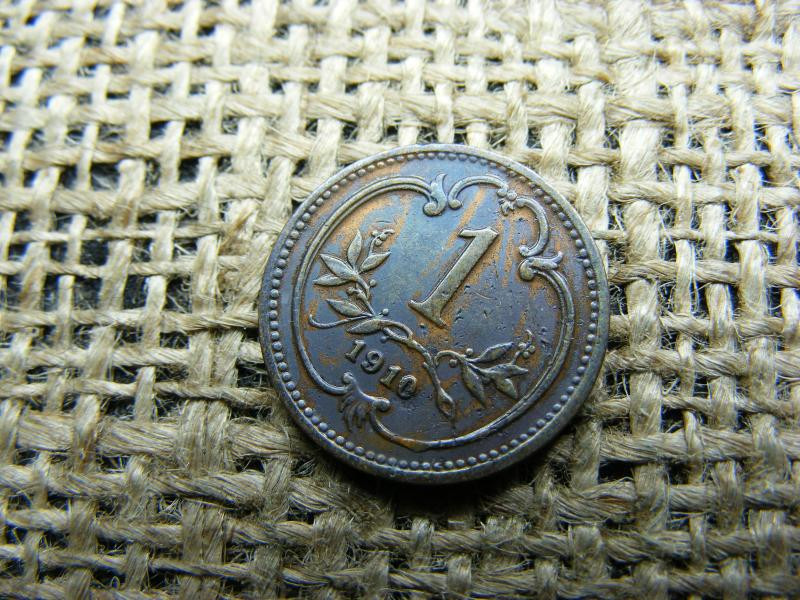 1 Heller, 1910, Korona-pénzverés