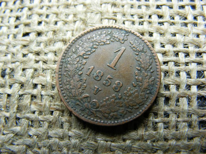1 krajcár 1858 V, réz