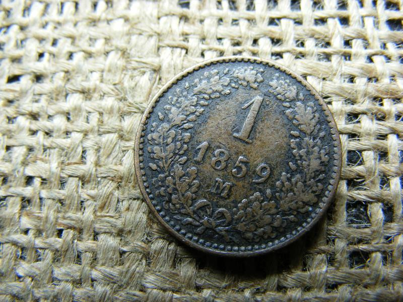 1 Krajcár 1859 M, Ferenc József kori érme