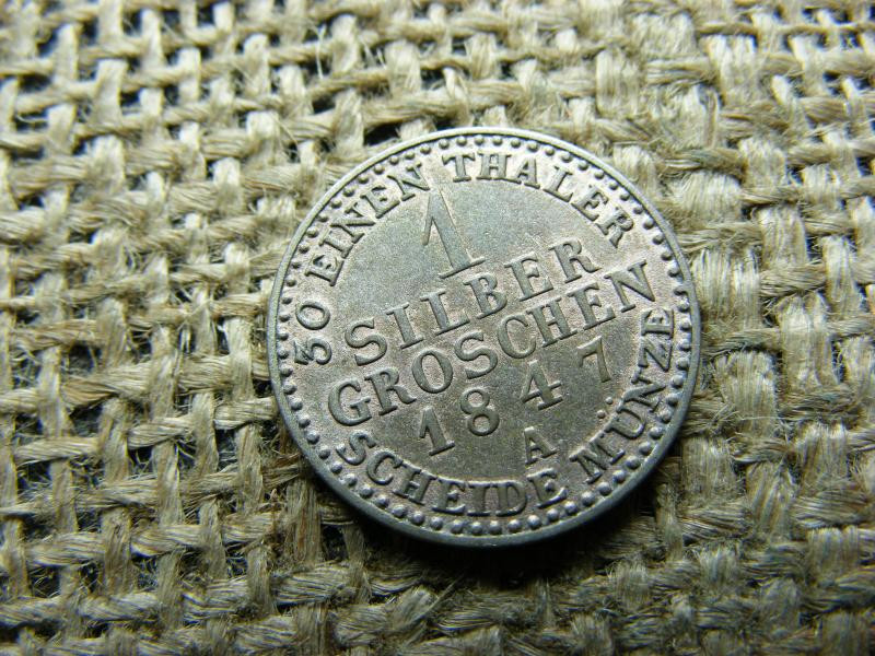 Ezüst 1 Silber Groschen, 1847, Extra, ritka