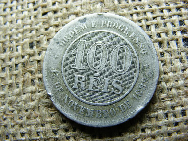 Brazil 100 reis érme, 1889