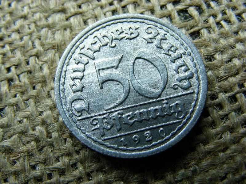 Birodalmi 50 pfennig, 1920, F
