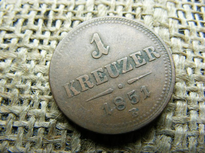 1 krajcár, 1851, B