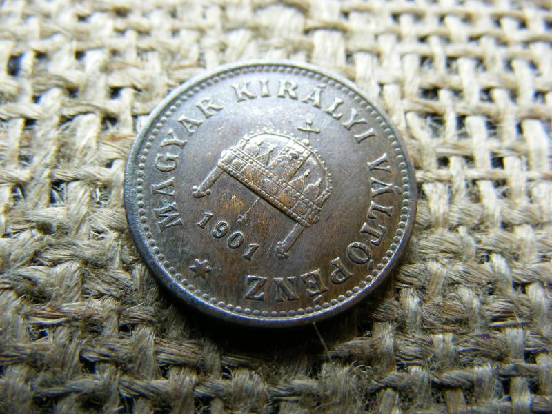 1 fillér érme, 1901, korona