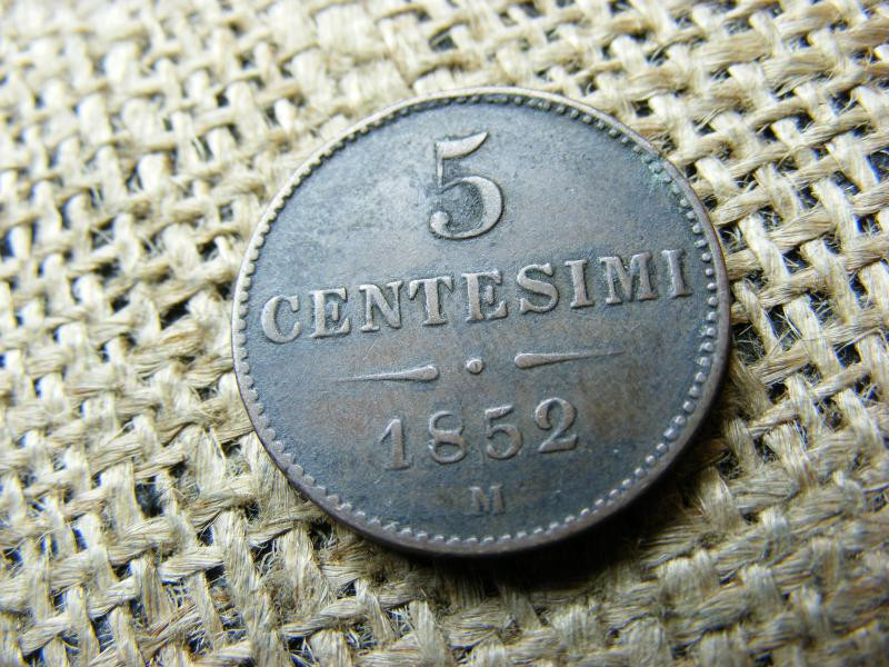 5 Centesimi, 1852, M
