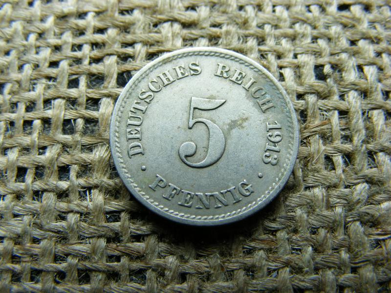 5 Pfennig, 1913 J, ritka
