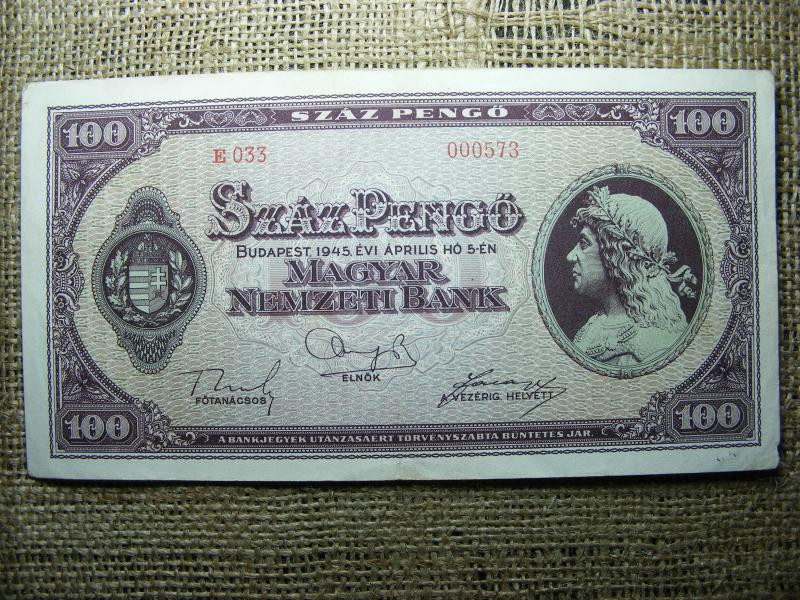 100 pengő, 1945, alacsony sorszám, ritka