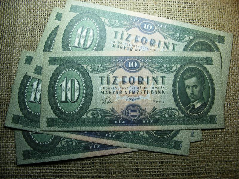 10 forintos bankjegy, 1957, nyomdai másolat