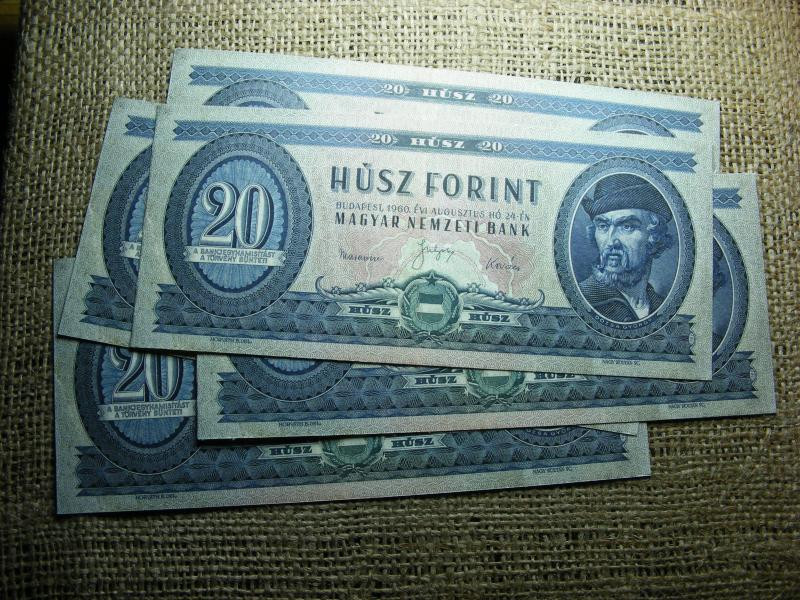20 forintos bankjegy, 1960, nagyon jó minőségű