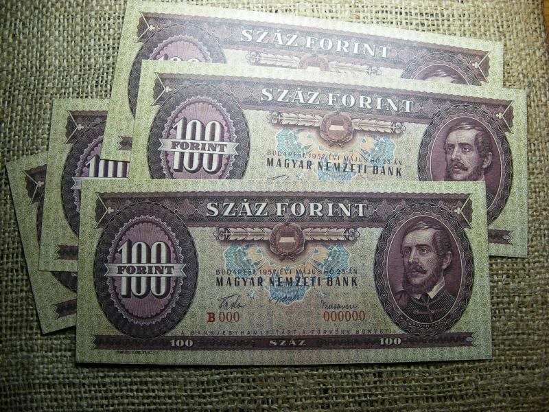 100 forintos bankjegy, 1957, nyomdai másolat