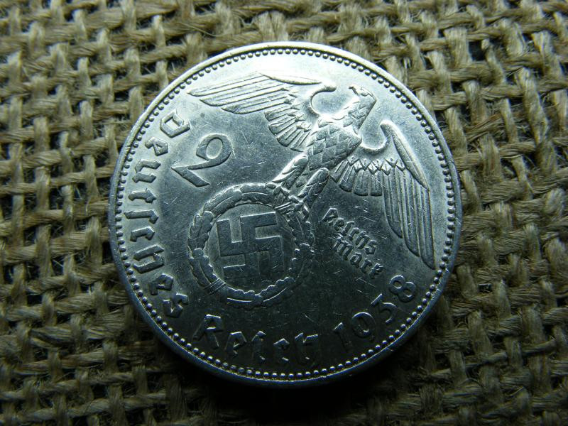 Birodalmi 2 márka, 1938 E, ezüst