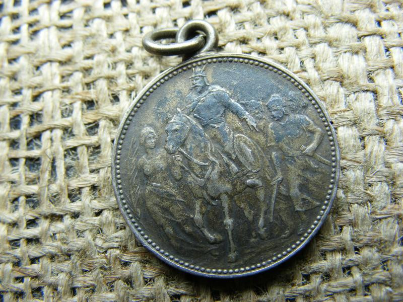 Ezüst 1 korona Millennium medál, 1896 KB, korabeli gravírozással