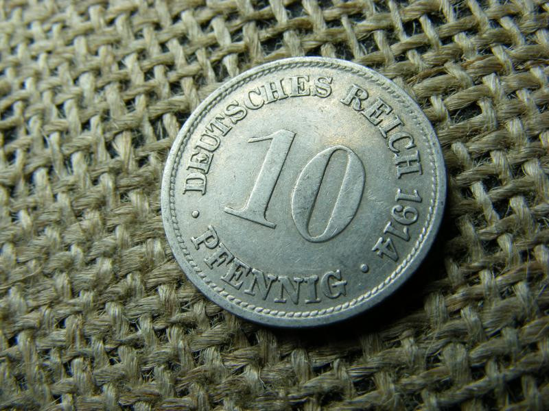 Birodalmi 10 pfennig érme, 1914, G jelzés