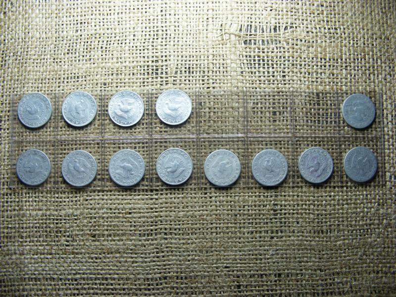 10 Fillér, 1950-1966, Recés, Teljes Sor