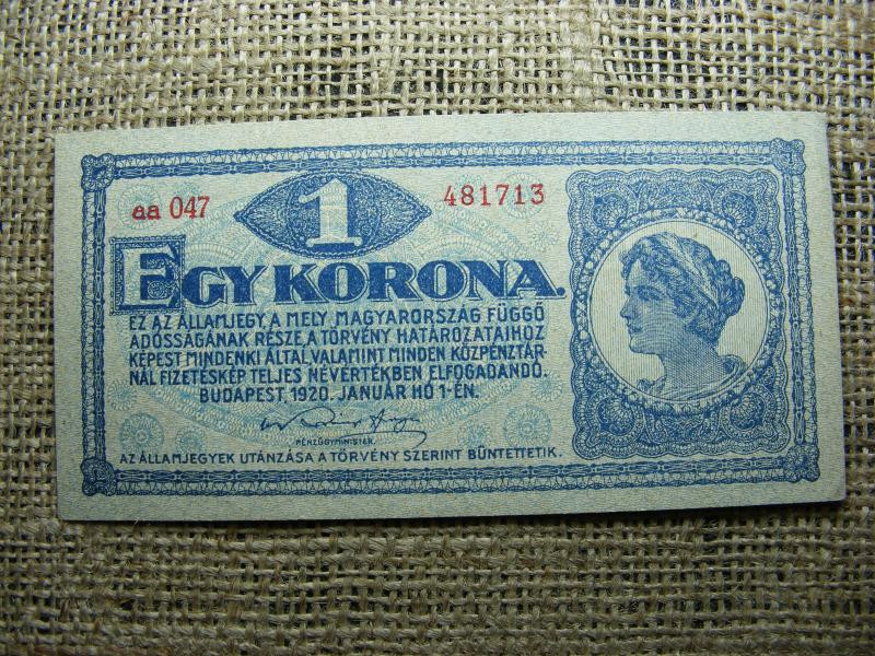 1 korona bankjegy, 1920