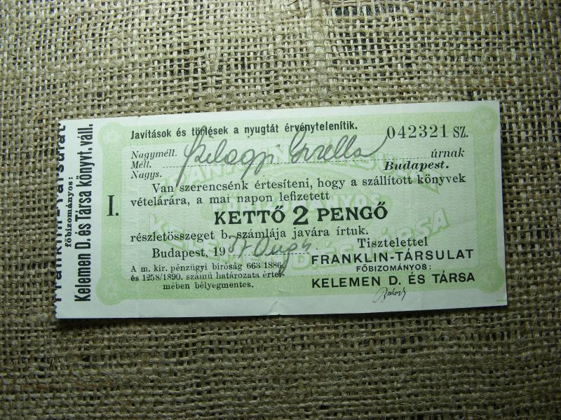 2 pengő, 1937, Franklin társulat