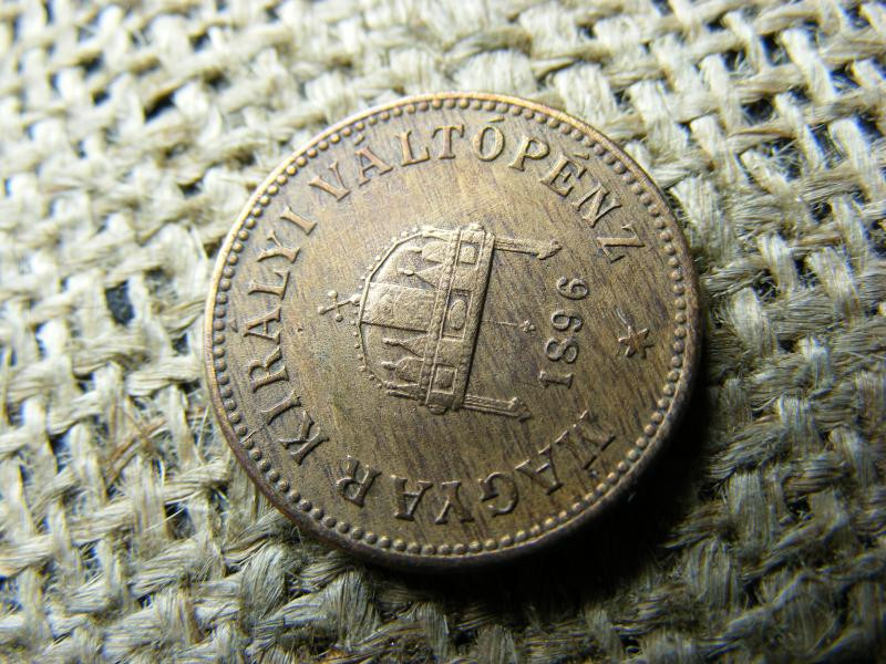 2 fillér, 1896, korona kori magyar érme