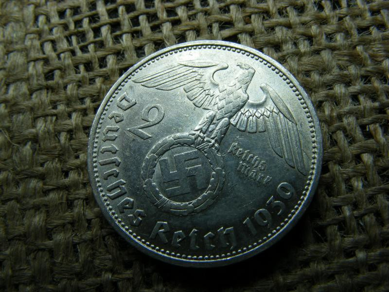Birodalmi ezüst 2 márka, 1939 F