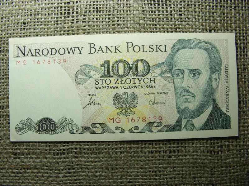 100 Zlotych bankjegy, 1986, Lengyelország