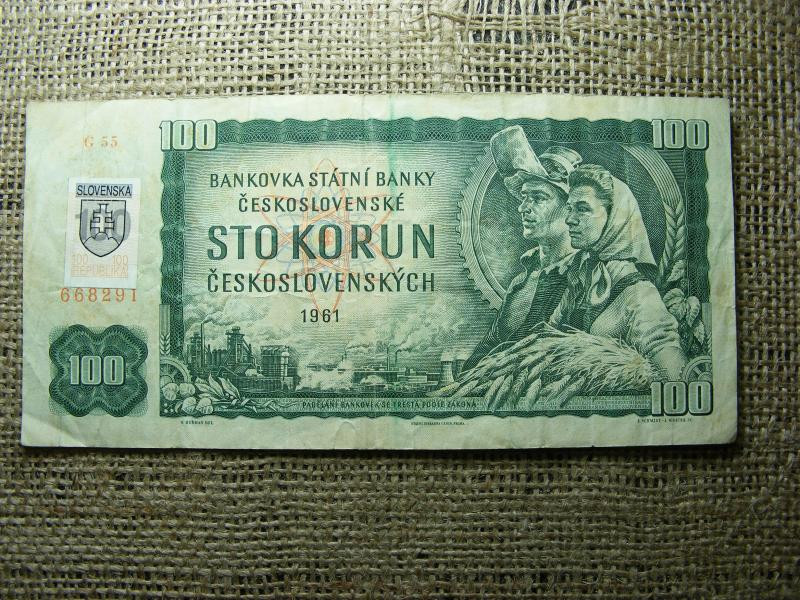 100 korona, 1961, Szlovákia, korun