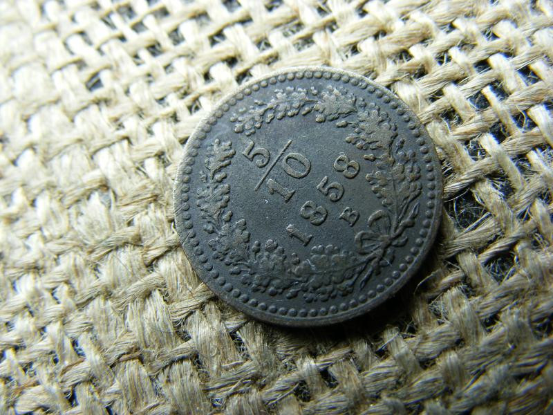 5/10 krajcár 1858 B, Ferenc József kori érme